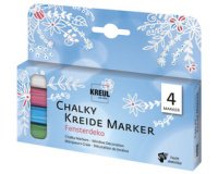 Krijtmarker Chalky medium raamdecoratie - kit van 4 stuks