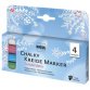 Krijtmarker Chalky medium raamdecoratie - kit van 4 stuks