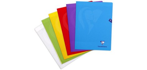 Cahier piqué Mimesys 17x22cm 96 pages grands carreaux couverture polypropylène Couleur aléatoire - Assortis