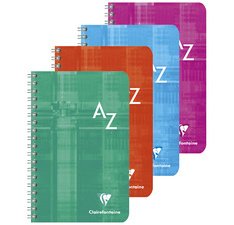 Adressbuch 11x17cm mit doppelspirale, 90 blatt kariert 90g - sortiert