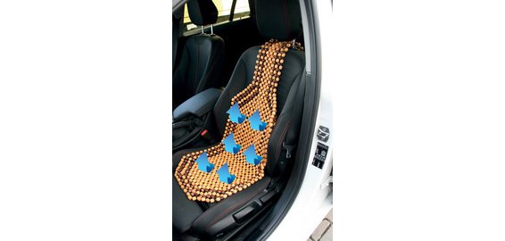 Couvre-siège de voiture en billes de bois, beige