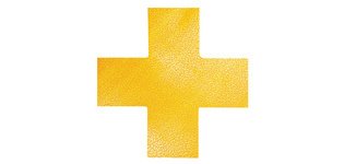Marquage de place, croix, autocollant, jaune