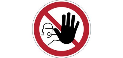 Panneau d'interdiction Accès interdit, autocollant