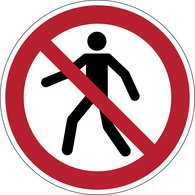 Adhésif Interdiction - Interdit aux piétons - P004 - Ø 430 mm