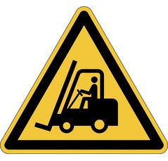 Panneau de signalisation 'attention chariots