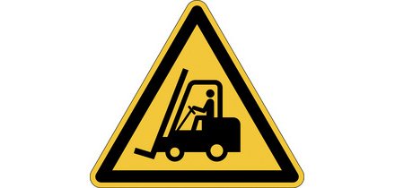 Panneau de signalisation 'attention chariots