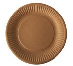 Assiette en carton 'pure', rond, 190 mm, marron