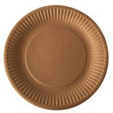 Assiette en carton 'pure', rond, 190 mm, marron