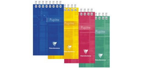 Bloc Pupitre reliure intégrale en-tête 7,5x12,7cm 120 pages détachables petits carreaux - Assortis