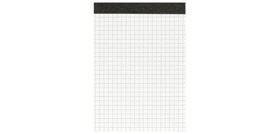 Bloc-notes sans page de couverture, A6, 50 feuilles, quadrillé
