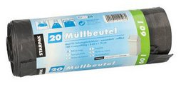 Sac poubelle LDPE, à liens coulissants, 60 litres