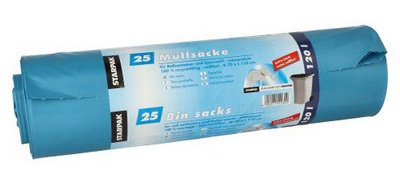 Sac poubelle LDPE, 120 litres, bleu
