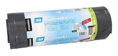 Sac poubelle LDPE, 60 litres, noir