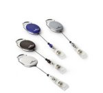 Porte-carte avec enrouleur 'STYLE', oval, blanc