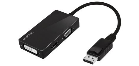DisplayPort 4K vers adaptateur DVI/HDMI/VGA, noir