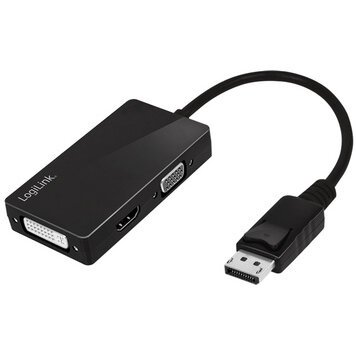 DisplayPort 4K vers adaptateur DVI/HDMI/VGA, noir