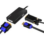 DisplayPort 4K vers adaptateur DVI/HDMI/VGA, noir