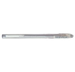 Stylo à bille pointe moyenne encre gel argent corps plastique à capuchon G1 07