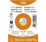 Paquet 100 fiches sous film - bristol ligné non perforé 74x105mm - Blanc