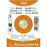 Pak 100 steekkaarten in folie - bristol gelijnd niet geperforeerd 100x150mm74x105mm - Wit