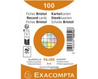 Pk100 Exa Rec Card 7.5x10.5cm Lined Blue - Pink