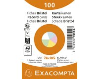 Fiches bristol, A7, uni, assorti