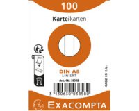 Pk100 Exa Rec Card 7.4x10.5cm Lined Wht - White