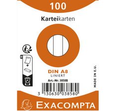 Pk100 Exa Rec Cards 55x74 Square Wht - White