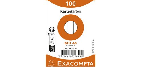 Pk100 Exa Rec Cards 55x74 Square Wht - White