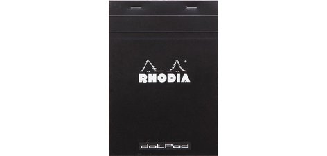 Stapled notepad 'dotPad', A5 size, dotted, black