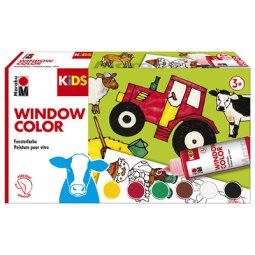 KiDS Kit de peinture pour vitre 'FERME', 6 x 80 ml