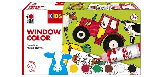 KiDS Kit de peinture pour vitre 'FERME', 6 x 80 ml