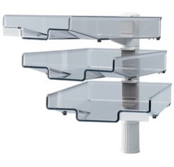 Colonne pivotante avec 3 bacs à courrier