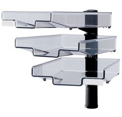 Colonne pivotante avec 3 bacs à courrier