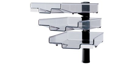 Colonne pivotante avec 3 bacs à courrier