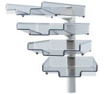 Colonne pivotante avec 4 bacs courrier
