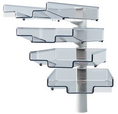 Colonne pivotante avec 4 bacs courrier