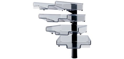 Colonne pivotante avec 4 bacs courrier