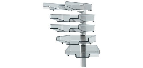 Colonne pivotante avec 5 bacs courrier