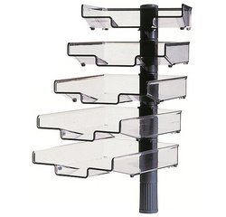 Colonne pivotante avec 5 bacs courrier