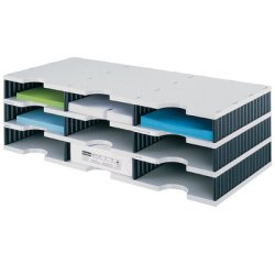 Module de classement Styrodoc A4 9 casiers noir/gris