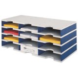 Module basis vakkenset Trio, 12 vakken, grijs/blauw
