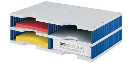 Module de base doc duo 4 compartiments, bleu/gris