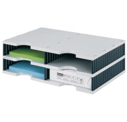 Module de base doc duo 4 compartiments, bleu/gris