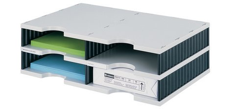 Module de base doc duo 4 compartiments, bleu/gris