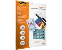 Fellowes pochette à plastifier Admire Easyfold Enhance80 A3,160microns(2x80 microns),paquet de 25 pièces