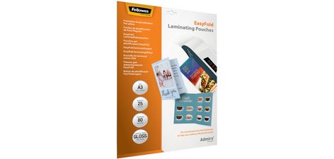 Fellowes laminating pouch Admire Easyfold Enhance80 A3, 160 microns (2x80 microns), pack of 25 pieces