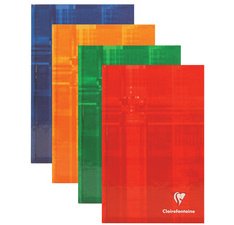 Carnet brochure rembordée rigide 11x17 cm 192 pages petits carreaux - Assortis