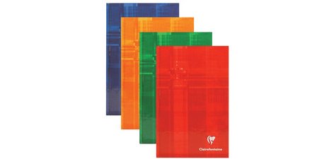 Carnet brochure rembordée rigide 11x17 cm 192 pages petits carreaux - Assortis