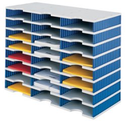 Module basis vakkenset Trio, 24 vakken, grijs/blauw